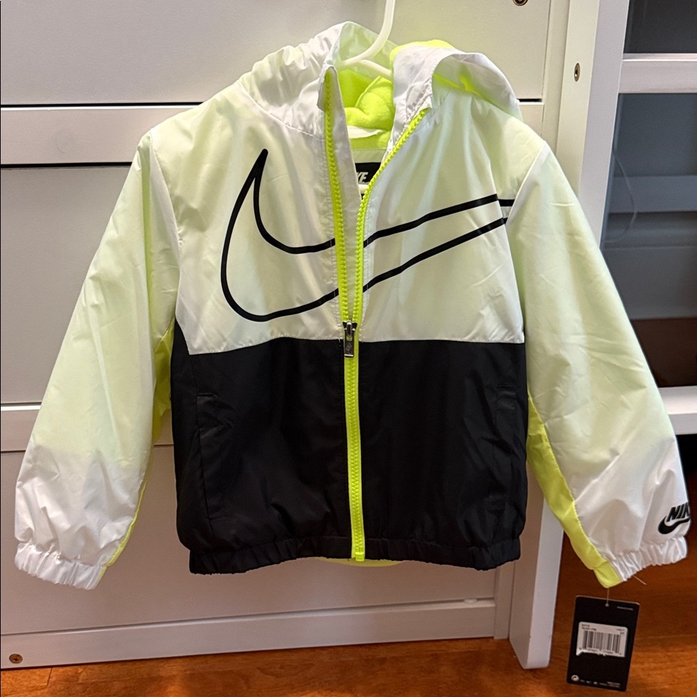 Nike Kids Raincoat - Black and Neon Yellow
